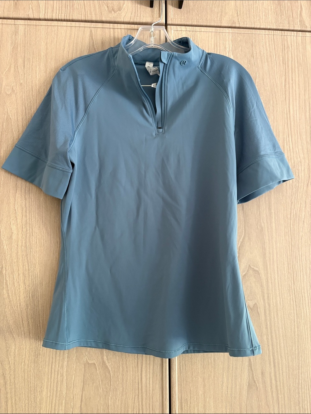 lululemon athletica Short Sleeve Half‑Zip Top in Dusty Blue